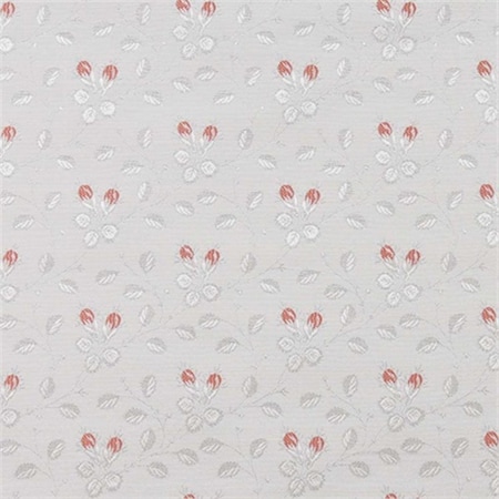 Designer Fabrics 54 in. Wide Silver- White And Mahogany Red- Floral Brocade Upholstery Fabric D143